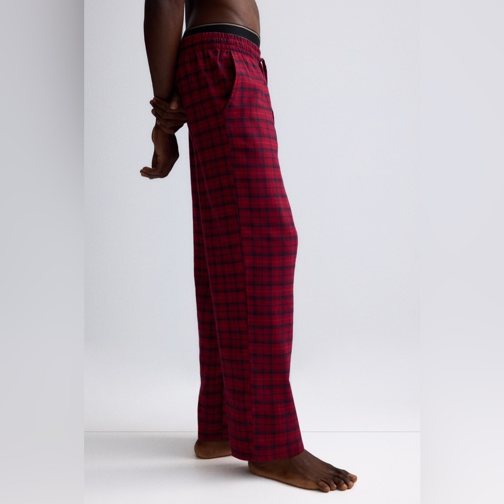 H&M Red and Black Plaid Men's Pijama Pants